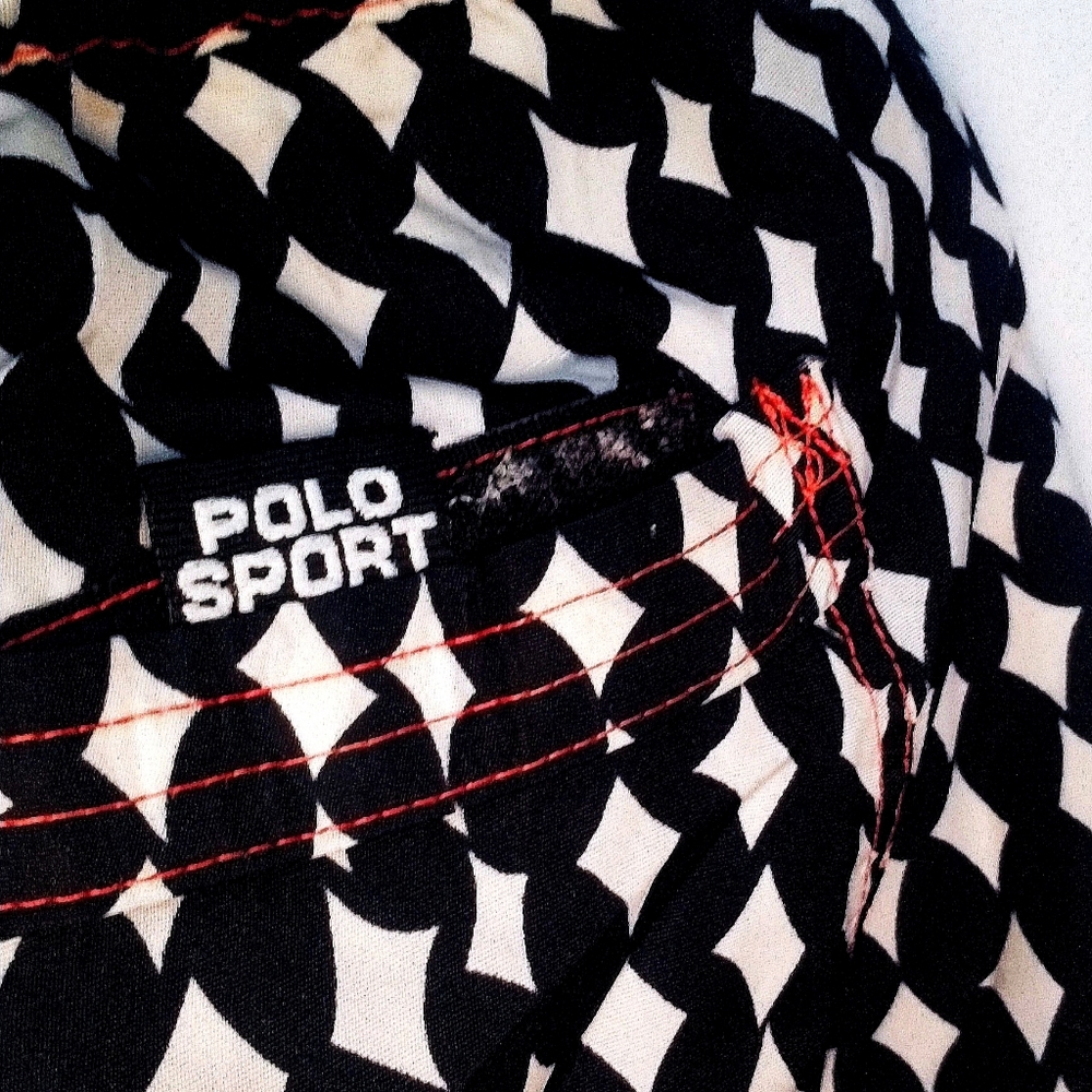 Vintage Polo Sport Swim Black White Checker Trunks